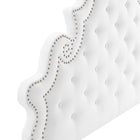 Modway Diana Tufted Performance Velvet Full/Queen Headboard - White-Durable Stain-Resistant Fabric