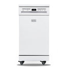 BLACK+DECKER 18" Portable Dishwasher - 8-Place Setting Capacity - 6 Wash Programs - White-8 place-setting capacity