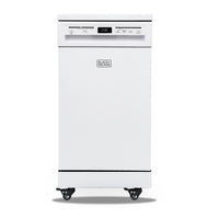 BLACK+DECKER 18" Portable Dishwasher - 8-Place Setting Capacity - 6 Wash Programs - White-8 place-setting capacity