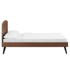 Modway Bronwen Wood Queen Platform Bed - Walnut-Rubberwood, MDF, and Wood Grain Veneer