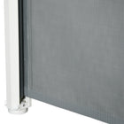 Pawhut Retractable Pet Safety Gate - Grey-Material: Metal, Breathable Mesh(100% Polyester)