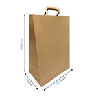 Reliabag Paper Bags - Flat Handles - 12" W x 7" D x 17" H - Kraft - 300 Pack-Re-enforced Flat Handles