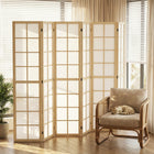 HOMCOM 6 Panel Freestanding Room Divider for Bedroom - Natural and White-Six panels allow for smooth, unidirectional folding as needed 
