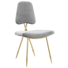 Modway Ponder Performance Velvet Dining Side Chair - Grey-Chic Modern Dining Side Chair
