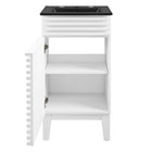 Modway Render 18" Bathroom Vanity - White/Black-Particleboard and Laminate Construction