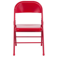 Flash Furniture HERCULES Series Triple Braced & Double-Hinged Metal Folding Chair - Red-Metal Folding Chair
