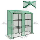 Outsunny Lean-to Mini Greenhouse with 3 Tier Shelves - Green- Hemmed edging to reinforce the cover and prevent tearing
 