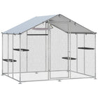 PawHut Walk-in Catio Outdoor Cat Enclosure with Waterproof Cover - 76" D x 94.5" W x 77" H - Silver-Features a spacious 77" walk-in height, letting you join your cat 