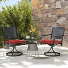 Outsunny Outdoor Patio Swivel Rocker Chairs with Cushion - Red-360° swivel for fun and relaxation 