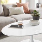 Modway Lippa 42" Oval Wood Coffee Table - White-6