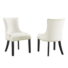 Modway Marquis Performance Velvet Dining Chairs - White - 2 Pack-Solid Wood Frame