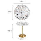 Modway Lippa 20" Round Terrazzo Side Table - Gold Terrazzo-Terrazzo Top