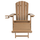 Backyard Lifestyles Folding Adirondack Chair with Hideaway Footrest & Cup Holder - Brown-Cup Holder Included.