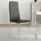 HOMCOM Dining Chairs with Upholstery Seat & Steel Legs - Black - Set of 4-Attached non-slip foot caps prevent floor scratches
