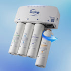 iSpring RO5004F 500 GPD Under Sink Tankless Reverse Osmosis Water Filter with UV-6-Layer Filtration with UV Protection: This reverse osmosis water filter features an advanced 6-layer filtration system, including a PP sediment filter, anti-scale filter, CTO, 0.0001-micron RO membrane, taste-polishing CTO filter, and a built-in UV light that lasts up to 8,000 working hours. The water filter for sink also includes a status indicator to monitor UV function, ensuring safe and clean water
