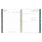 Blueline 17 Months Weekly/Monthly Planner - August to Dec - 11" H x 8"-1/2" W - Flower Design - Bilingual-Holidays