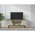Manhattan Comfort Marcus 53.14" Mid-Century Modern TV Stand - Beige and Nature-Recommended for a 55" TV