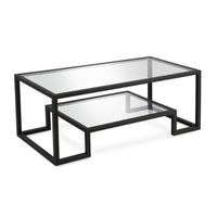 Hudson&Canal Athena 45"W Rectangular Coffee Table - Blackened Bronze-A glam design for your living room, den, and more