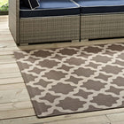 Modway Cerelia Moroccan Trellis Indoor/Outdoor Area Rug - 9 ft W x 12 ft L - Light/Dark Beige-100% Soft Polypropylene