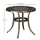 Outsunny Outdoor Aluminum Coffee Side Table - Bronze-Its lightweight design allows easy portability, so you can place it wherever needed 