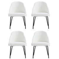 Manhattan Comfort Gracie 24.2" Modern Leatherette Upholstered Dining Chair - White and Black - Set of 4-Modern Dining Chair for Dining Room and Task Use. Set of 4