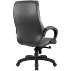 Nicer Furniture Genuine Leather High Back Executive Chair - Black-Knee-tilt with tension adjustment