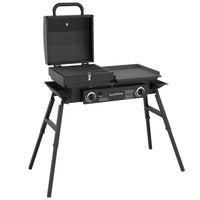 Blackstone 17" On The Go Tailgaiter Griddle/Grill Combo-Propane fueled, giving your food that perfect flame-grilled taste