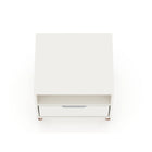 Manhattan Comfort Rockefeller 20.08" Mid-Century Modern 1-Drawer Nightstand - White-30 Day Limited Manufacturer's Warranty