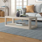 Hudson&Canal Stellan 47"W Rectangular Coffee Table - Alder White-Finished in wood-look alder white