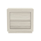 Manhattan Comfort Soren 26" Contemporary 2-Drawer Nightstand - Whitewashed Oak-Crafted with high-quality wood grain laminate, offering the look of natural wood with enhanced durability