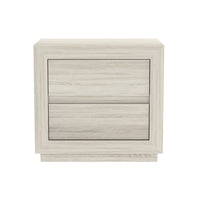 Manhattan Comfort Soren 26" Contemporary 2-Drawer Nightstand - Whitewashed Oak-Crafted with high-quality wood grain laminate, offering the look of natural wood with enhanced durability