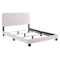 Modway Celine Channel Tufted Performance Velvet King Bed - Pink-King Bed