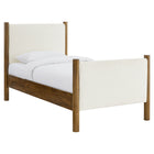 Modway Maven Twin Size Boucle Upholstered Platform Bed - Feather Walnut-Weight Capacity: 794 lb