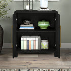 Hudson&Canal Chabot 28"W Accent Cabinet - Black Grain-Features easy assembly
