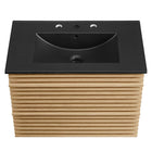 Modway Render 30" Wall-Mount Bathroom Vanity - Oak/Black-8