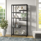 Hudson&Canal Johann 68"H Bookcase - Blackened Bronze-Features easy assembly