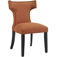 Modway Curve Fabric Dining Chair - Orange-Dining Chair With Nailhead Trim