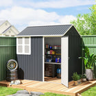 Outsunny 7' x 5.5' Outdoor Storage Shed with Lockable Door-Four vents for airflow in and out and a window to let the daylight in
