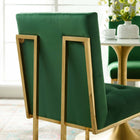 Modway Privy Gold Stainless Steel Performance Velvet Dining Chair - Gold/Emerald-Performance Velvet Polyester Upholstery