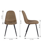 FurnitureR Dining Side Chairs - Vintage Brown - 4 Pack-Suitable as side chair/dining chair/vanity chair/office chair