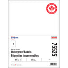 Avery Waterproof Labels - 8.5" x 11" - 50 Pack-White