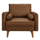 Modway Revive Upholstered Vegan Leather Accent Armchair - Brown-7