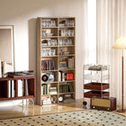 HOMCOM DVD Shelf - Natural Wood-Narrow construction - easy to fit in small spots