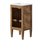 Modway Elysian 18" Wood Bathroom Vanity - White/Brown-Burl Wood Veneer