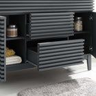 Modway Render 48" Single Sink Compatible Bathroom Vanity Cabinet - Grey-Full-Extension Drawers