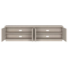 Hudson&Canal Hanson TV Stand for TV's up to 85" - Alder White-Clean with a soft, dry cloth and no harsh chemicals or abrasive cleaning materials