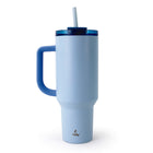 Sully Double-Wall Stainless Steel Tumbler With Dual Lid - 43 oz - Blue-Twist Top Lid and Reusable Straw