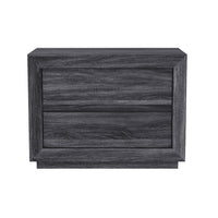 Manhattan Comfort Soren 32" Contemporary 2-Drawer Nightstand - Charcoal Grey-Crafted with high-quality wood grain laminate, offering the look of natural wood with enhanced durability