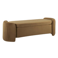 Modway Nebula Upholstered Performance Velvet Bench - Cognac-Modern Storage Bench