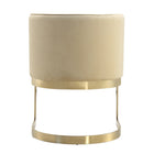 Manhattan Comfort Aura 24.4" Modern Velvet Upholstered Dining Chair - Sand and Polished Brass - Set of 2-24" L x 23" W x 29.92" H